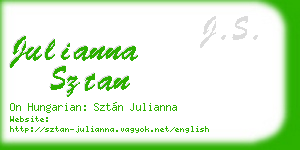 julianna sztan business card