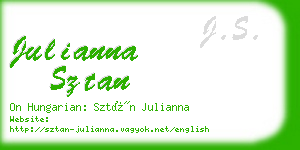 julianna sztan business card